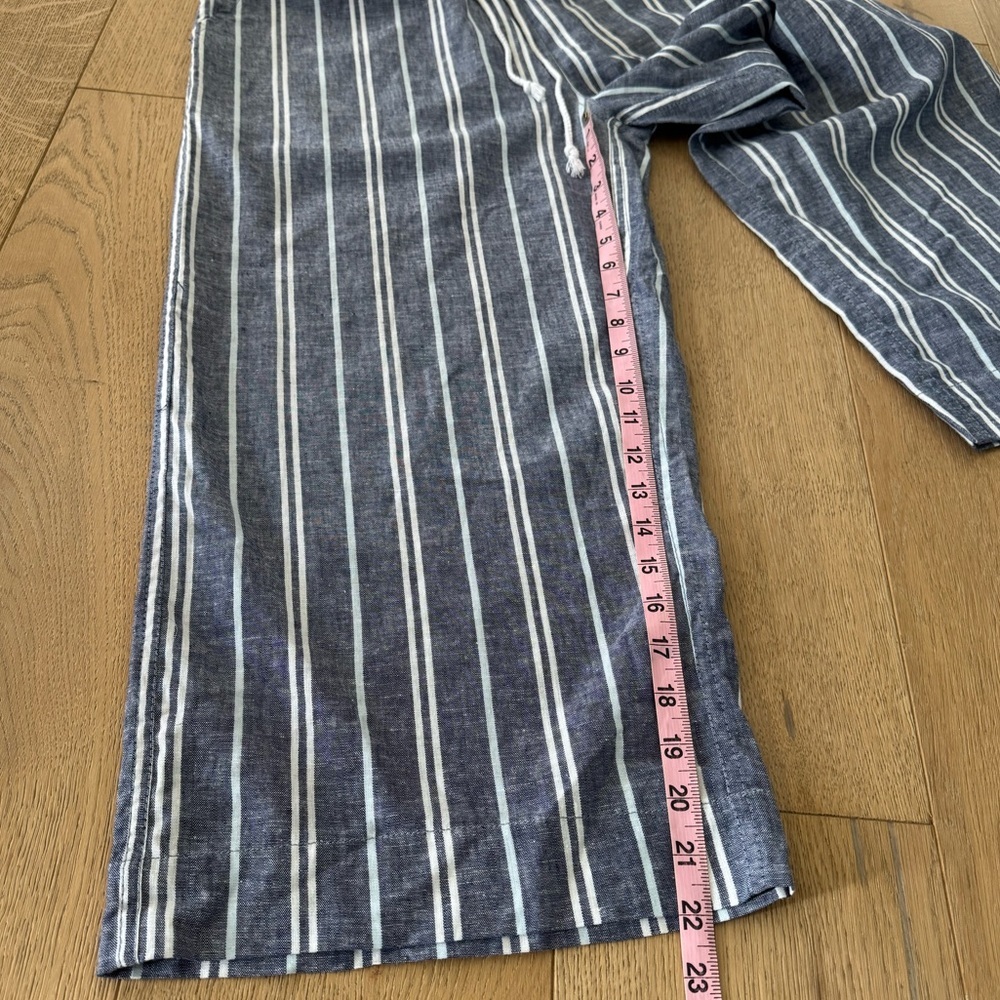 BeachLunchLounge Stripped Cropped Linen Cotton Pants Small - Picture 4 of 6